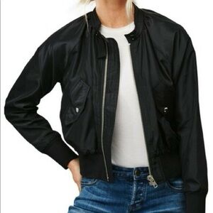 Free People Midnight Black Bomber Jacket